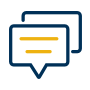 Icon for consulting with the team: dialogues
